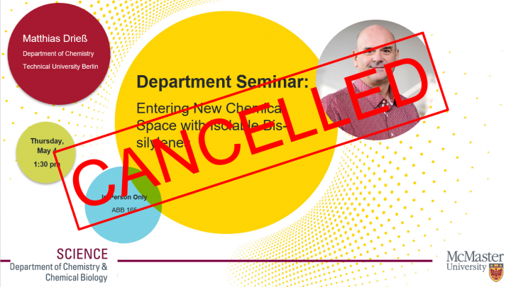 Driess Seminar Cancelled
